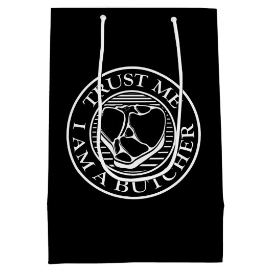 Vertraue mir, ich bin ein Butcher-T-Bone Mittlere Geschenktüte (Rückseite)