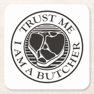 Vertraue mir, ich bin ein Butcher-T-Bone Rechteckiger Pappuntersetzer