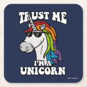 Vertraue mir, ich bin ein Einhorn Rechteckiger Pappuntersetzer (Vorderseite)