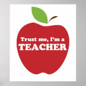 Vertraue mir, ich bin ein Lehrer Red Apple Poster (Vorne)
