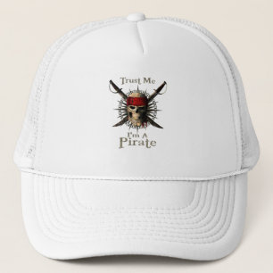 Vertraue mir, ich bin ein Piratenschädel und Schwe Truckerkappe
