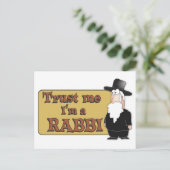 Vertraue mir - ich bin ein RABBI - großer jüdische Postkarte (Stehend Vorderseite)