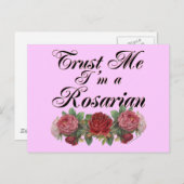 Vertraue mir, ich bin ein Rosarian Gardener Sprich Postkarte (Vorne/Hinten)