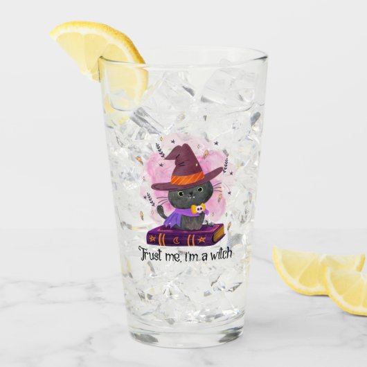Vertraue mir, ich bin eine Hexe Glas (Vorderseite Ice)