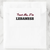 Vertraue mir, ich bin Libanese Rechteckiger Aufkleber (Tasche)