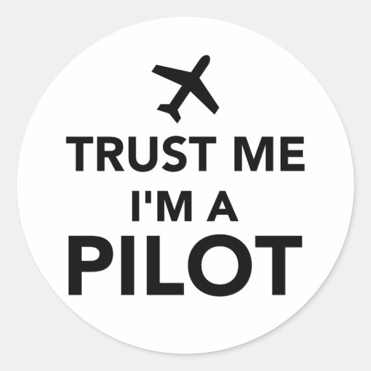 Vertraue mir, ich bin Pilot Runder Aufkleber (Vorderseite)