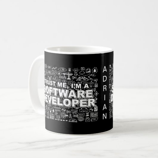 Vertraue mir, ich bin Software-Entwickler Kaffeetasse (Vorderseite Links)