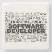 Vertraue mir, ich bin Software-Entwickler Steinuntersetzer (Vorderseite)