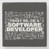 Vertraue mir, ich bin Software-Entwickler Steinuntersetzer (Vorderseite)