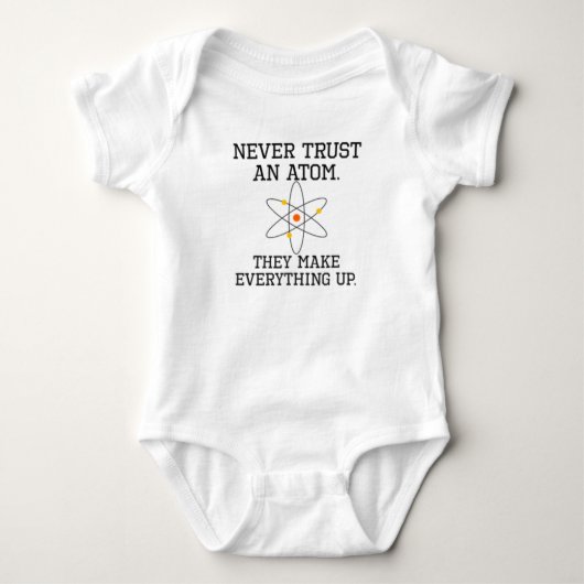 Vertraue niemals einem Atom - Funny Science Baby Strampler (Vorderseite)