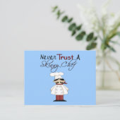 Vertraue niemals einem hässlichen Koch Postkarte (Stehend Vorderseite)