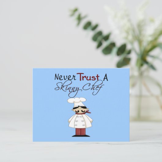 Vertraue niemals einem hässlichen Koch Postkarte (Stehend Vorderseite)