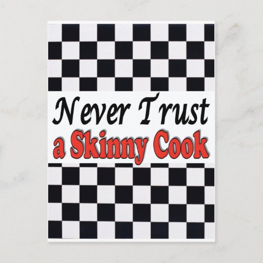 Vertraue niemals einem schlanken Koch Postkarte (Vorderseite)