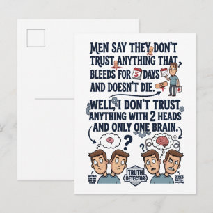 Vertraue niemals zwei Köpfen mit einem Gehirn Postkarte