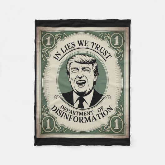 „Vertraue Niemandem“ - Trump Nknote Parodie _1 Fleecedecke (Vorderseite)