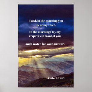 Vertrauen auf die Bibel Verse Psalm 5 Poster