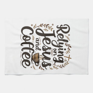 Vertrauen auf Jesus und Coffee Caffeine Lover Geschirrtuch