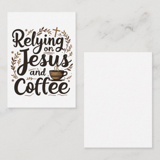 Vertrauen auf Jesus und Coffee Caffeine Lover Mitteilungskarte (Vorne/Hinten)