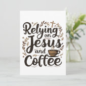 Vertrauen auf Jesus und Coffee Caffeine Lover Save The Date (Stehend Vorderseite)