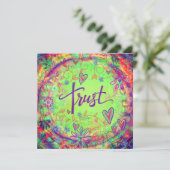 Vertrauen BoHo florale Ermutigung Inspiration Dankeskarte (Stehend Vorderseite)