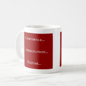 Vertrauen - Entschlossenheit - Zweck Kaffeetasse (Vorderseite Links)