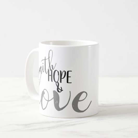 Vertrauen, Hoffnung und Liebe Kaffeetasse (Vorderseite Links)