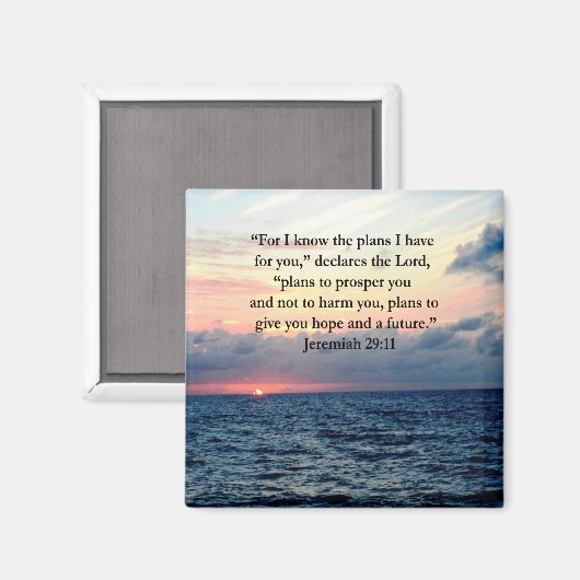 VERTRAUEN IM JEREMIAH 29:11 SONNENVERSE MAGNET (Vorderseite/Rückseite)