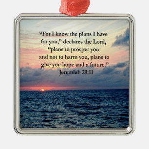 VERTRAUEN IM JEREMIAH 29:11 SONNENVERSE SILBERNES ORNAMENT