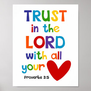 Vertrauen in das Christliche Bibelverse Lord Kids Poster
