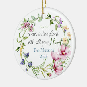 Vertrauen in das Lord Bible Verse Wasserfarbe Mono Keramik Ornament