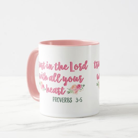 Vertrauen in das Lord Proverb // Bible Verse Tasse (Vorderseite Links)