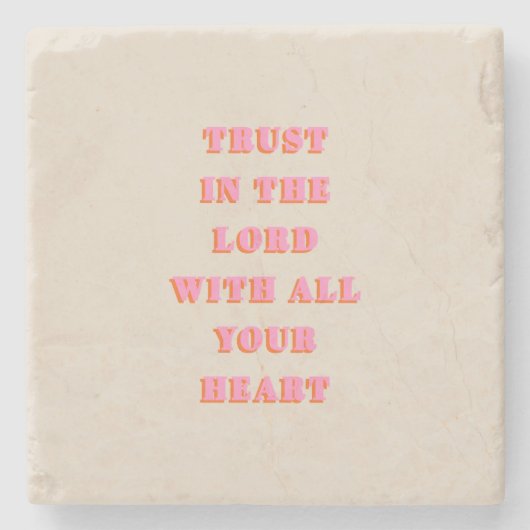 Vertrauen in das Lord Sprichwort 3:5-6 Bible Verse Steinuntersetzer (Vorderseite)