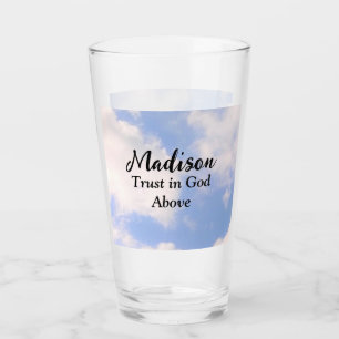 Vertrauen in den Blue Sky Individuelle Name Inspir Glas