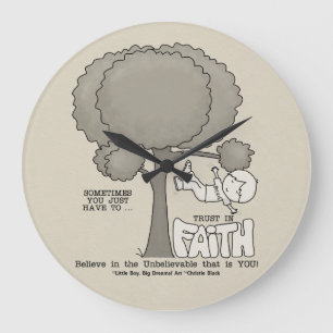 Vertrauen in den Glauben Große Wanduhr