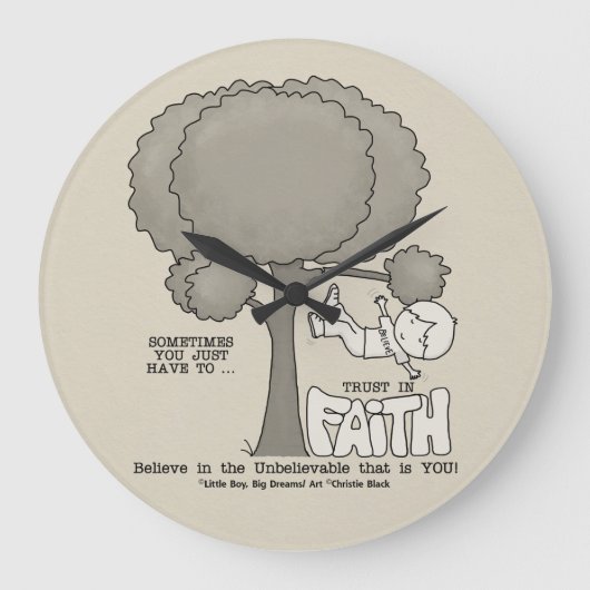 Vertrauen in den Glauben Große Wanduhr (Vorderseite)