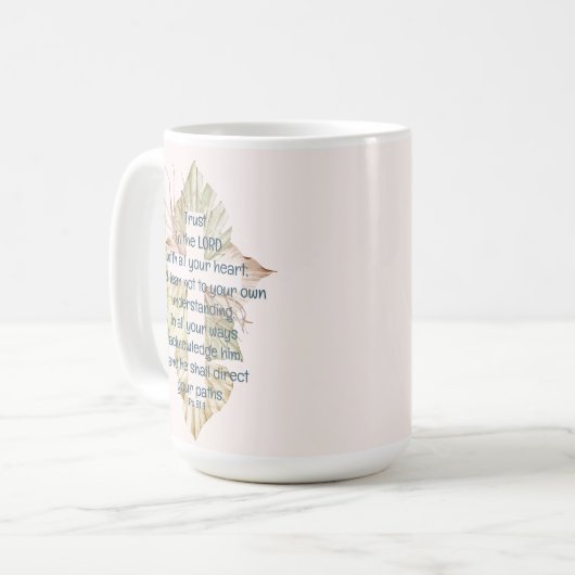 Vertrauen in den Herrn mit all Euren Heart-Schrift Kaffeetasse (Vorderseite Links)