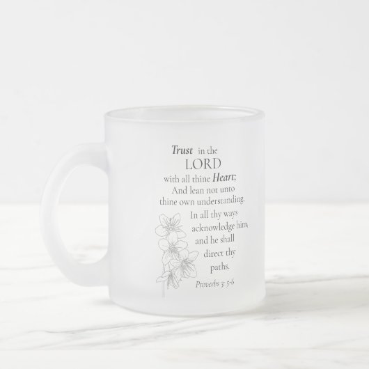 Vertrauen in den Herrn mit dem Monogramm "Dein Her Mattglastasse (Links)