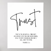 Vertrauen in den Herrn, Sprichwörter 3:5-6, modern Poster (Vorne)