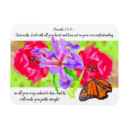 Vertrauen in den Lord Monarch Butterfly in Garden Magnet (Horizontal)
