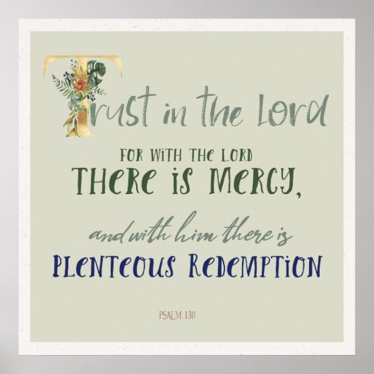 Vertrauen in den Lord Psalm 130 Poster (Vorne)