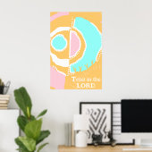 Vertrauen in den Lord Sunrise Ethnic Circle Peach Poster (Heimbüro)