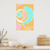 Vertrauen in den Lord Sunrise Ethnic Circle Peach Poster (Küche)