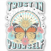 Vertrauen in dich selbst | Sonne und Schmetterling Aufkleber (Vorderseite)