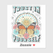 Vertrauen in dich selbst | Sonne und Schmetterling Aufkleber (Blatt)