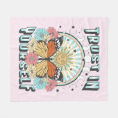 Vertrauen in dich selbst | Sonne und Schmetterling Fleecedecke (Vorderseite (Horizontal))