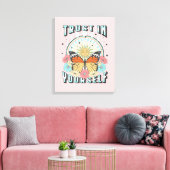 Vertrauen in dich selbst | Sonne und Schmetterling Leinwanddruck (Insitu (Wohnzimmer))