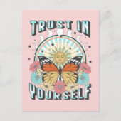 Vertrauen in dich selbst | Sonne und Schmetterling Postkarte (Vorderseite)