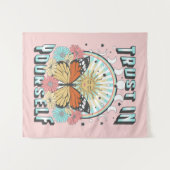 Vertrauen in dich selbst | Sonne und Schmetterling Wandteppich (Vorderseite (Horizontal))