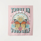 Vertrauen in dich selbst | Sonne und Schmetterling Wandteppich (Vorderseite)