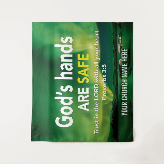 VERTRAUEN IN DIE Christliche Mauer Wandteppich (Vorderseite)